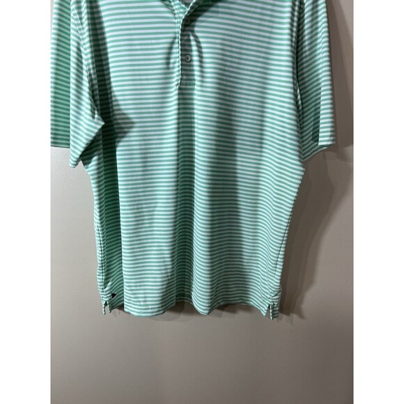 UNTUCKit Polo Shirt Cronos Feeder Green Striped Short Sleeve Golf Men’s XL - Picture 3 of 13
